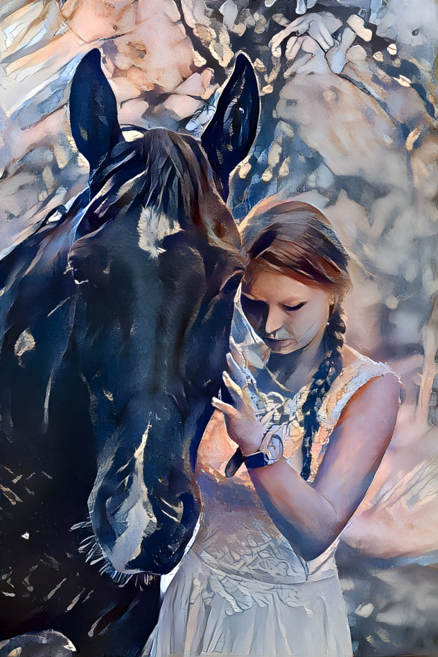 Bride with a horse 