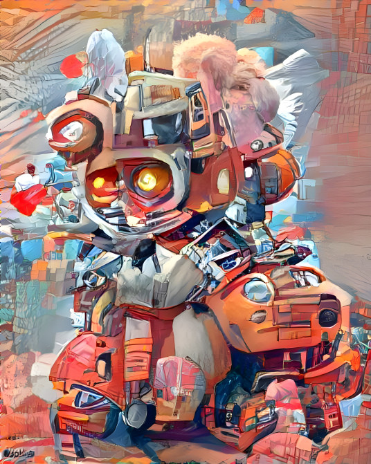 Fluffy steampunk robot