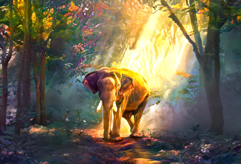 Sunny path where an elephant loves walking