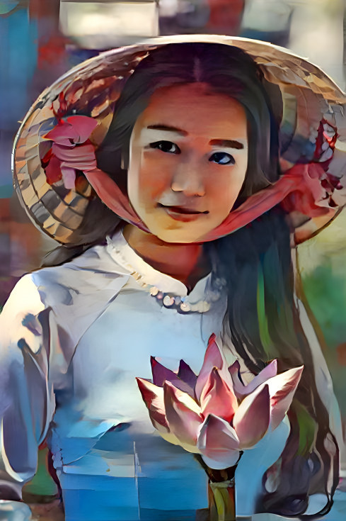 Asian Lotus Flower Girl