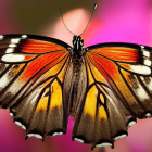 Colorful Butterfly Image with Abstract Paint Splatters