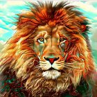 Vivid Lion Painting with Pop Art Style Mane