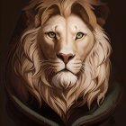 Colorful Rainbow Lion Illustration on Dark Background