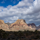 Majestic red rock formations in vibrant desert sunset