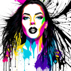 Vibrant illustration of a woman with elaborate patterns and vibrant makeup