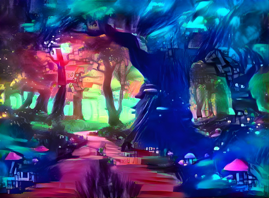 Cool neon forest