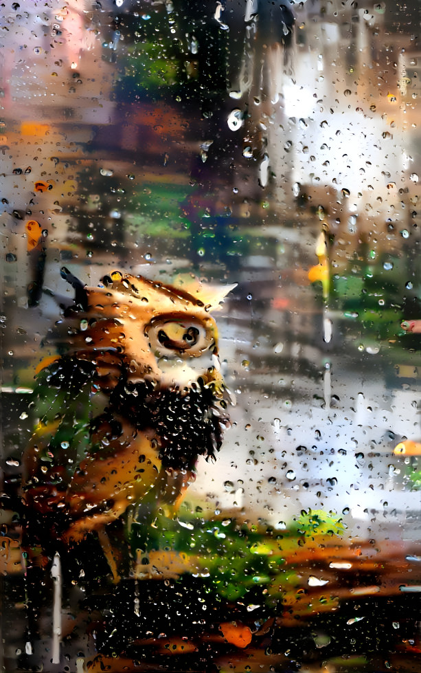 Owl in the Rain