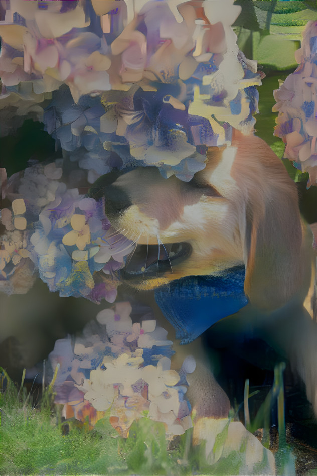 Puppy in Flowers