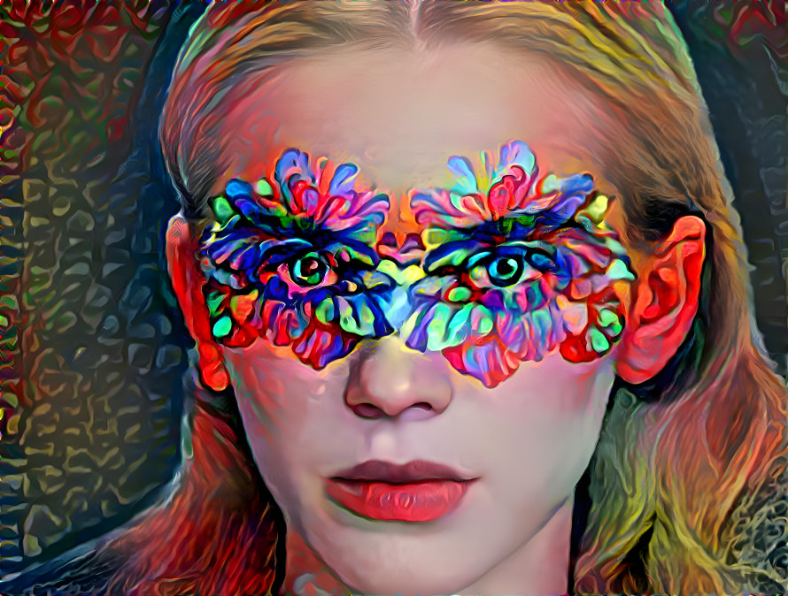 girl with butterfly glasses