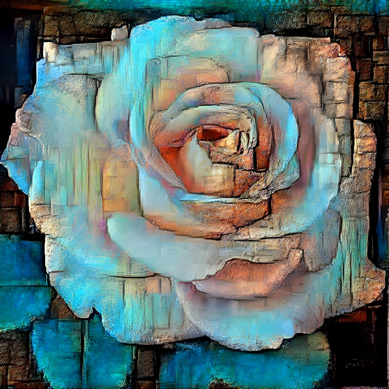 Teal Brick Rose