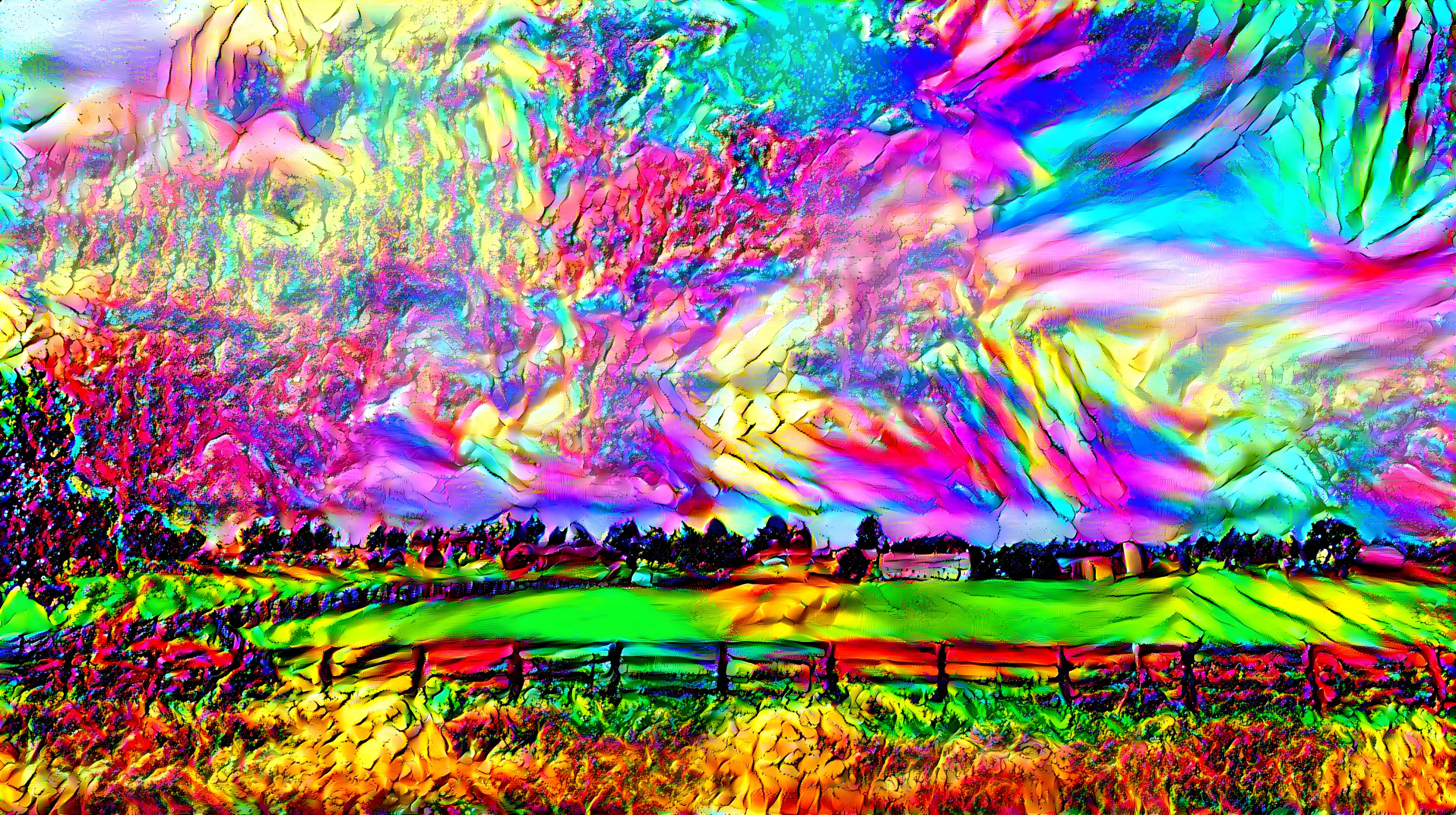 Psychedelic Farm Land