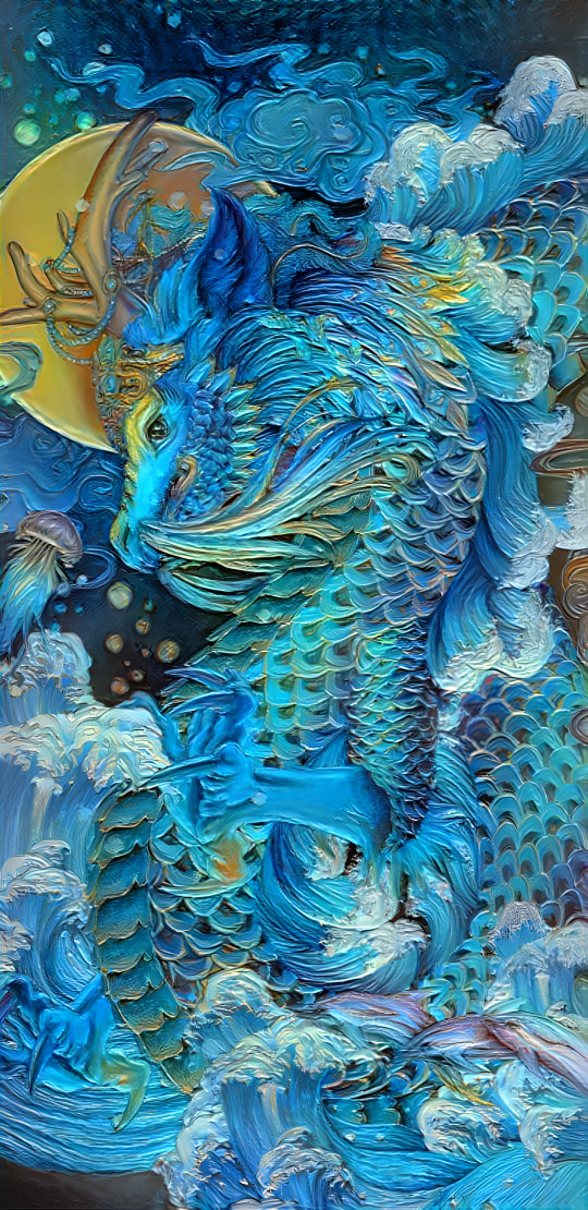 Thick acrylic textured dragon 