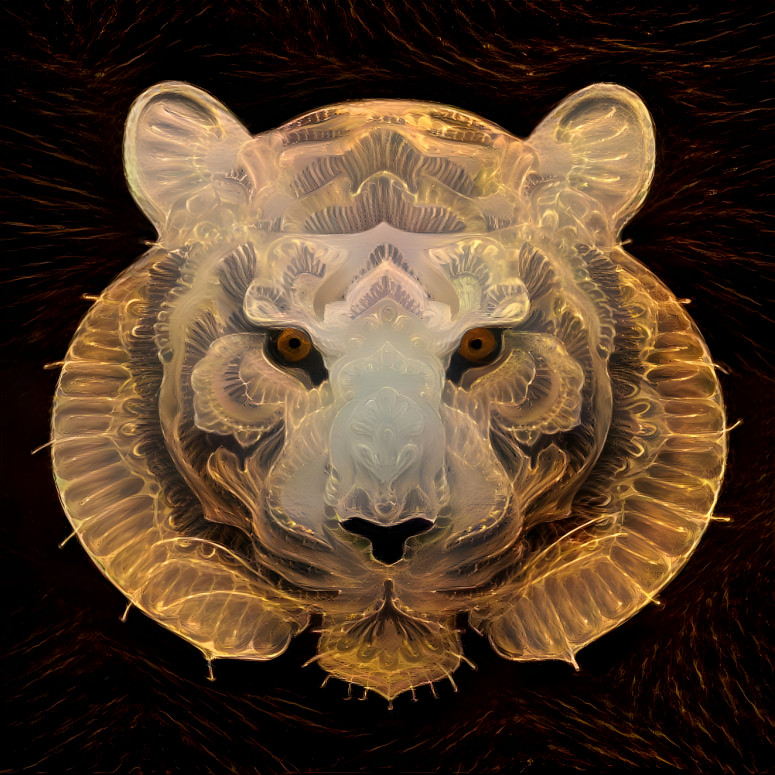 Glowing paper tiger