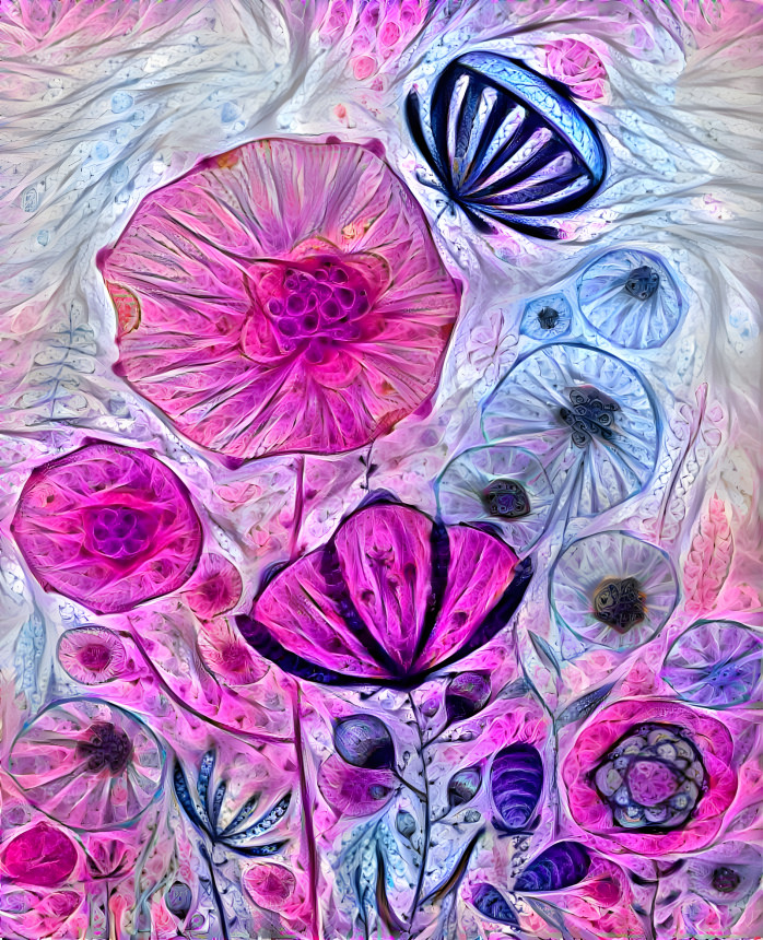 Abstract watercolor poppies