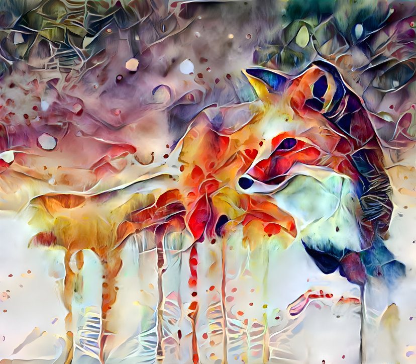 Watercolor fox