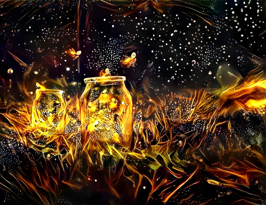 Fireflies dancing