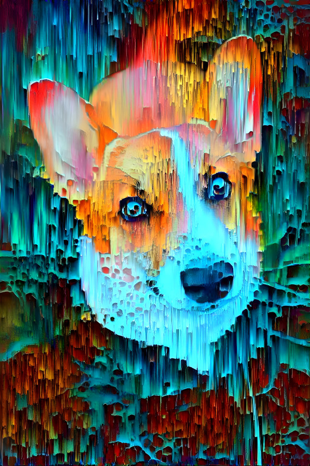 Corgi in the rain