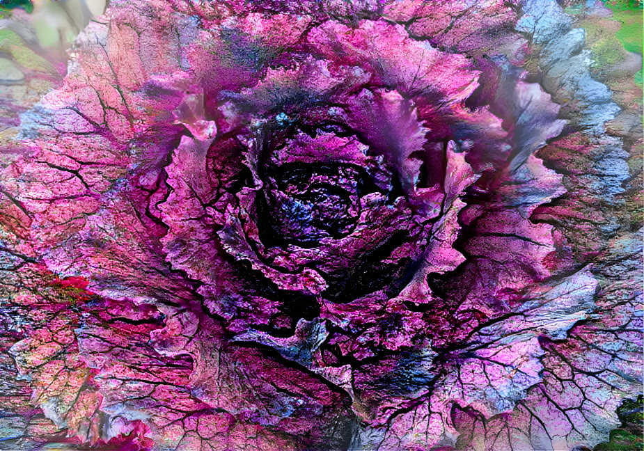 Purple cabbage floret