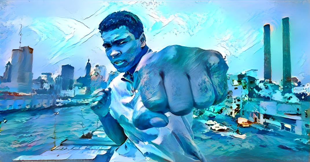 Muhammad ali in blue