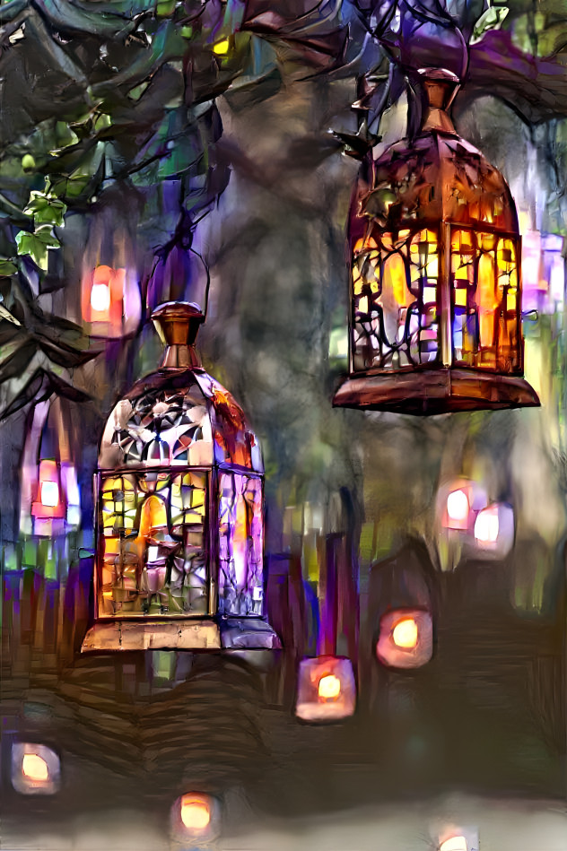 Lanterns at twilight