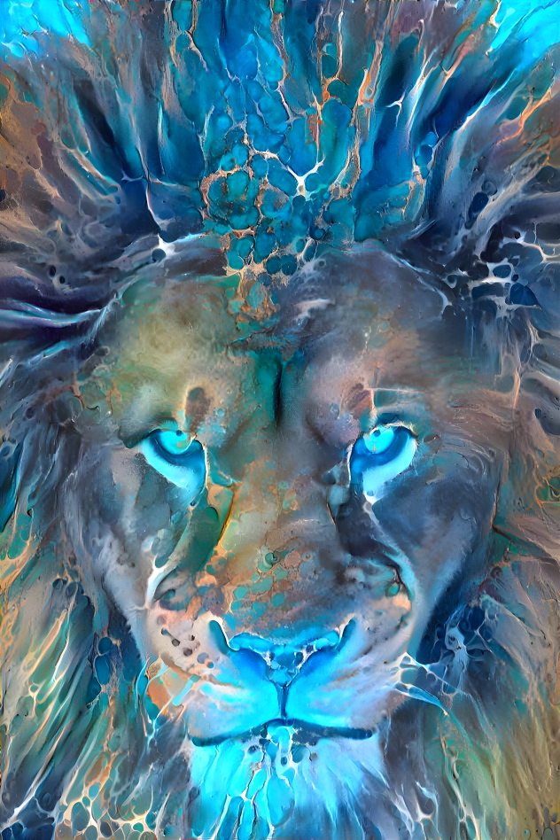 Pour paint lion