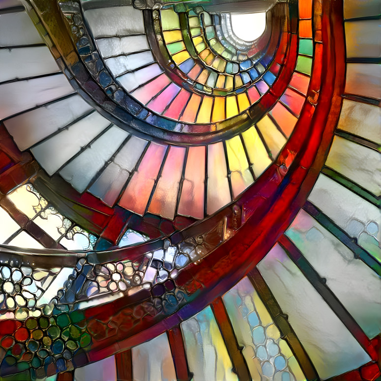 Stained glass staircase