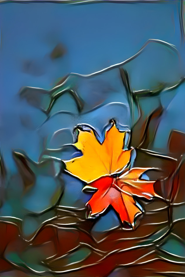 Leaves in glass