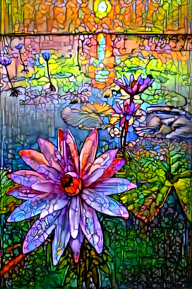 Lily pad stained glass