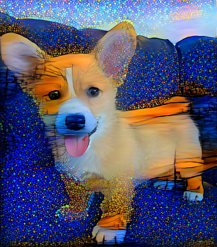 Galaxy corgi puppy 