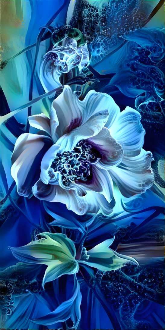 Flowing blue flower
