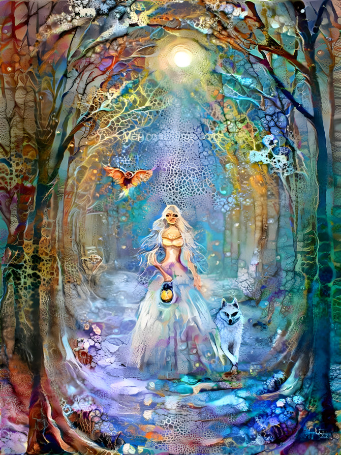 Ice queen in the forest 