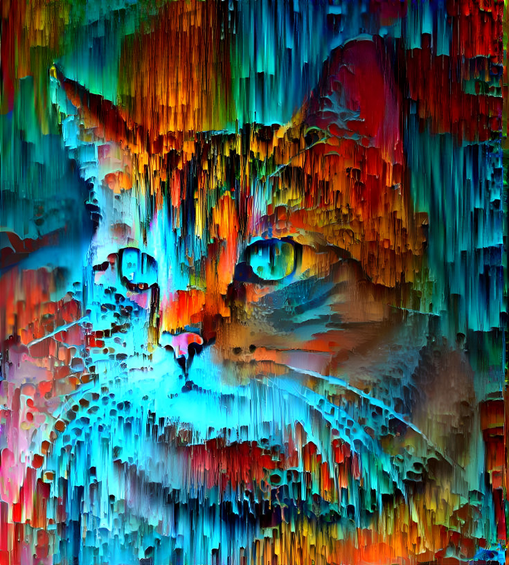 Rainbow rain kitty