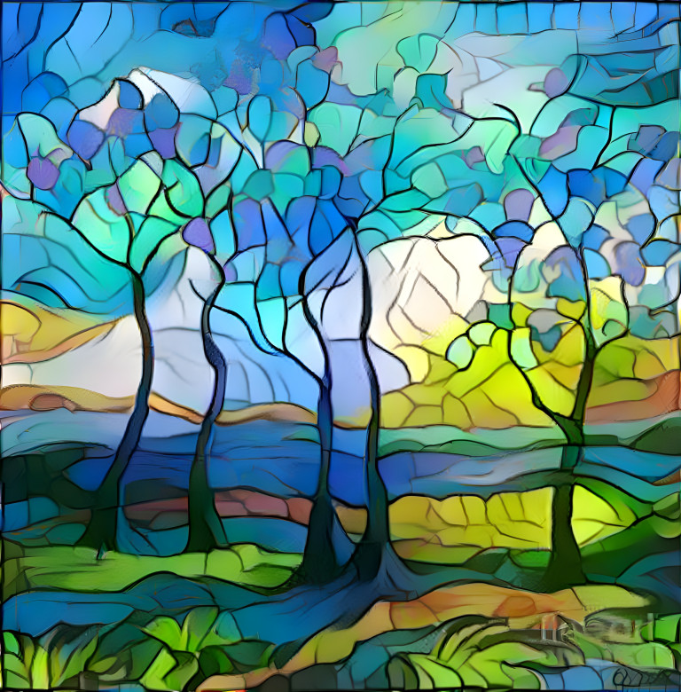 Stained glass trees