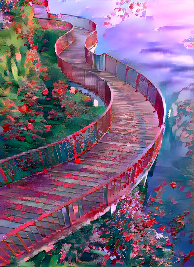 Red blossom bridge