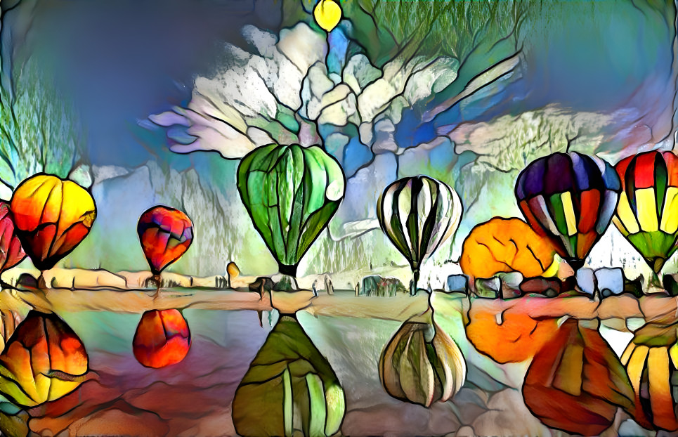 Stained glass hot air balloons