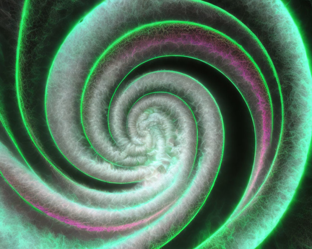 Colorful Spiraling Fractal Image with Glowing Edges