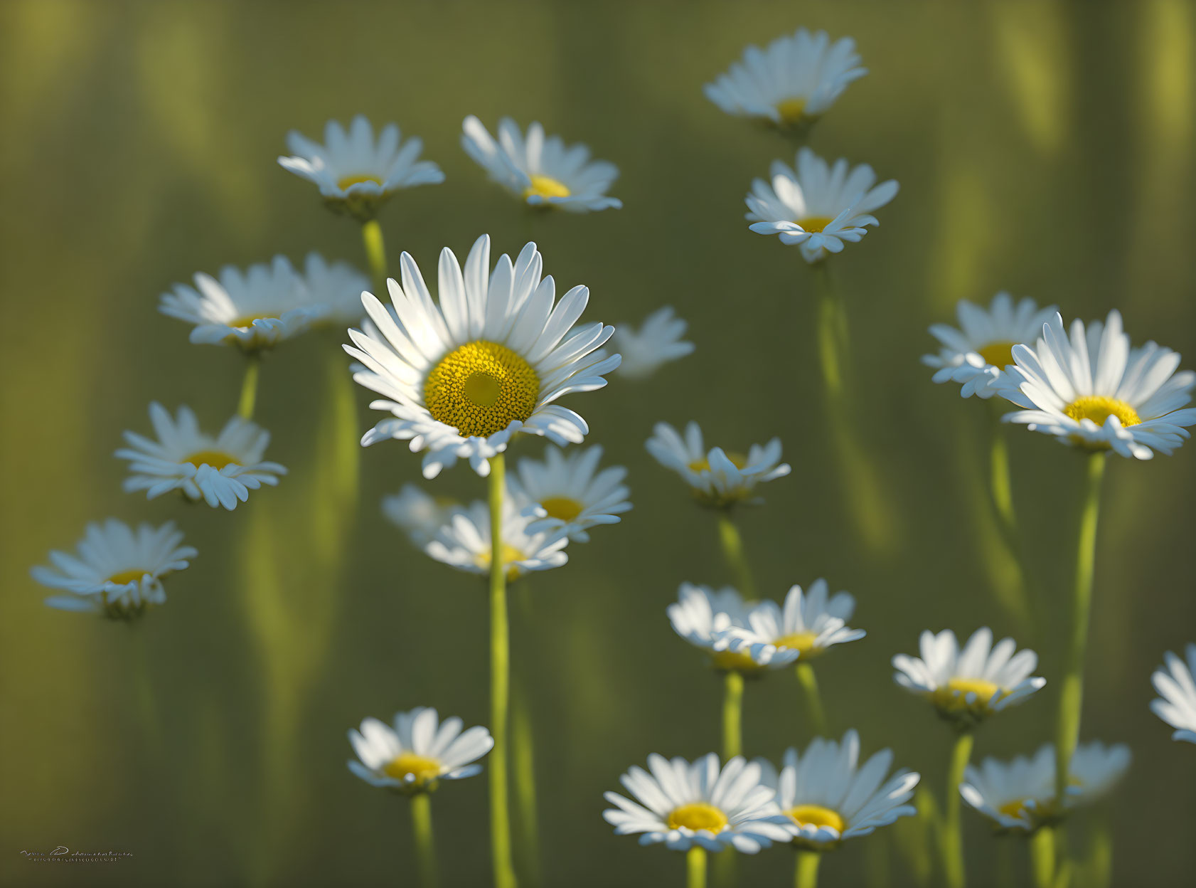 White and Yellow Daisy Collection in Lush Greenery