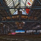 Intricate Steampunk Interior with Pipes, Valves, Gears, and Chandeliers