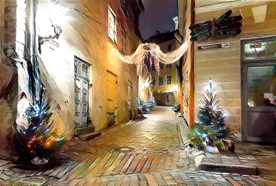 A lonely street at Christmas 