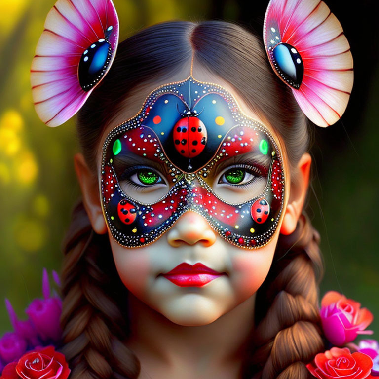 ladybug face paint 1