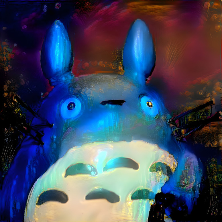 a vibrant totoro portrait