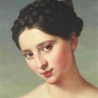 Portrait of Woman with Elegant Hairdo and Soft Gaze