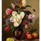 Colorful Flower Arrangement in Vase Still Life Painting