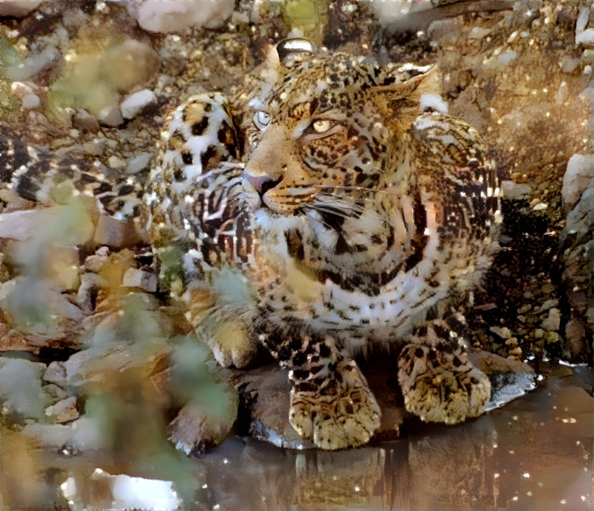 Leopard at the water hole