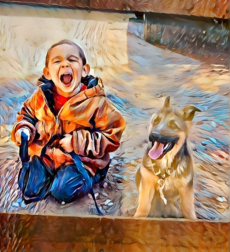 A boy and his dog