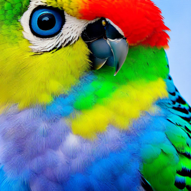 Colorful Parrot with Vibrant Feathers and Detailed Features