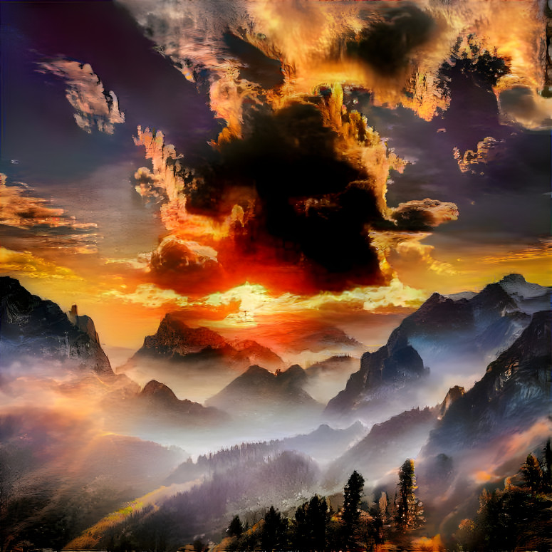 mountain in sunset