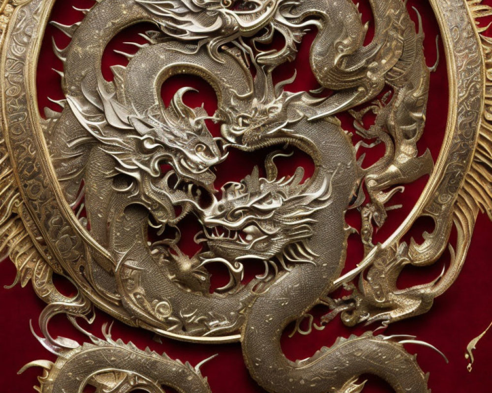 Golden dragon carving symbolizing power and elegance in Asian art