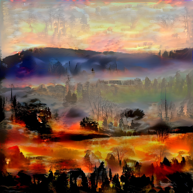 landscape of rising sun