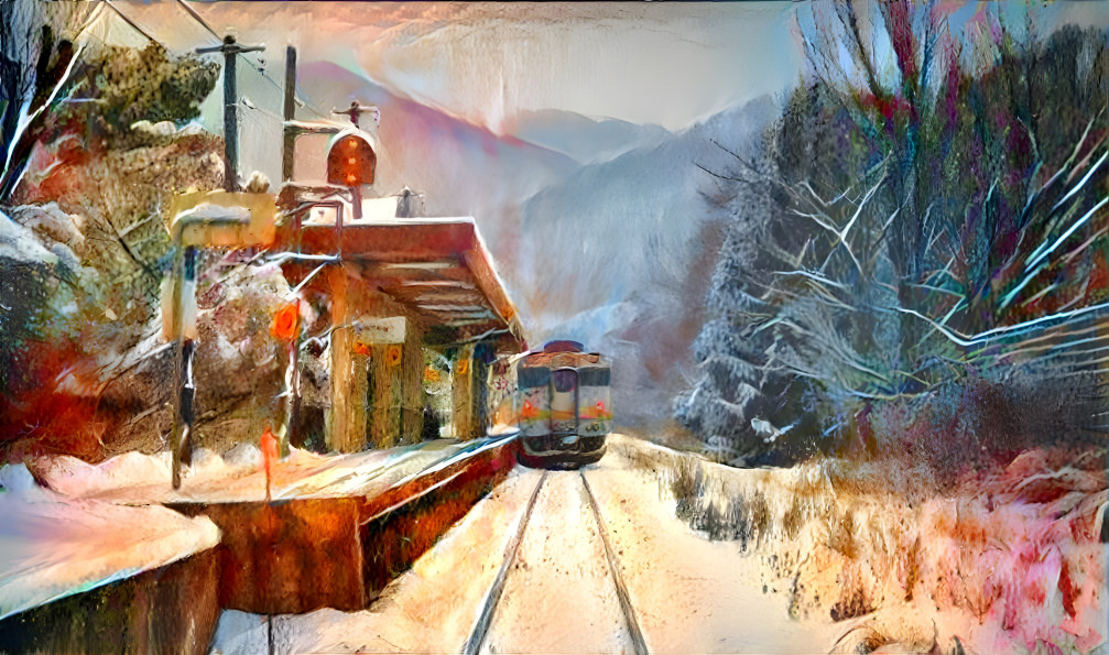 Train in winter